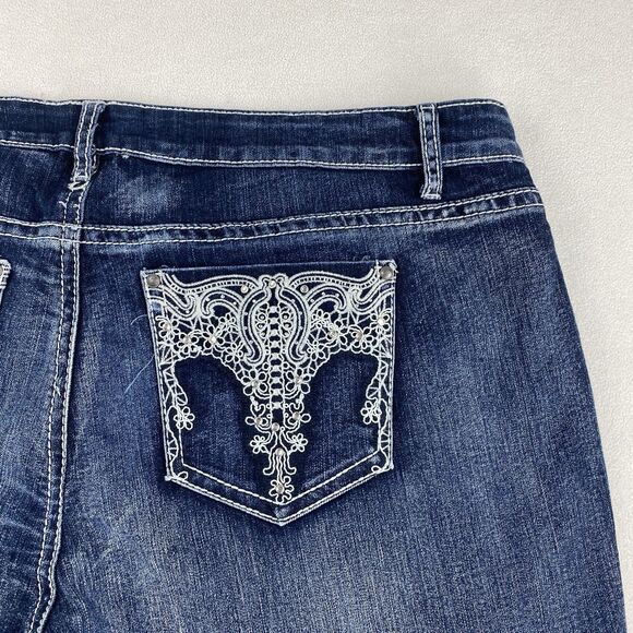 ND Weekend Denim Shorts Womens 24W Blue Embroidered Pockets Summer Boho Chic - Picture 15 of 15